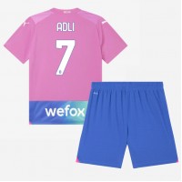 Camiseta AC Milan Yacine Adli #7 Tercera Equipación Replica 2023-24 para niños mangas cortas (+ Pantalones cortos)